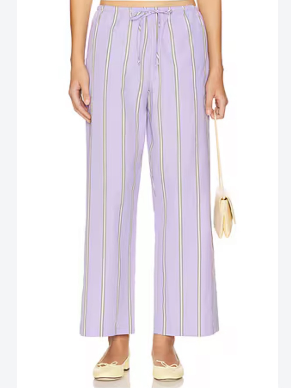 DONNI. Stripe Pop Drawstring Pants in Taro